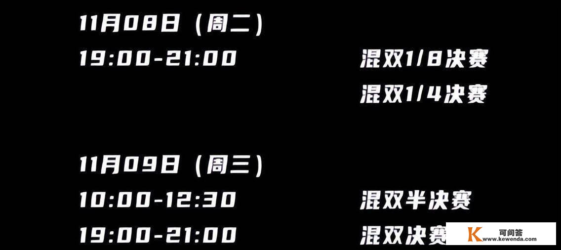 单打冠军赛完好赛程！首日单打角逐