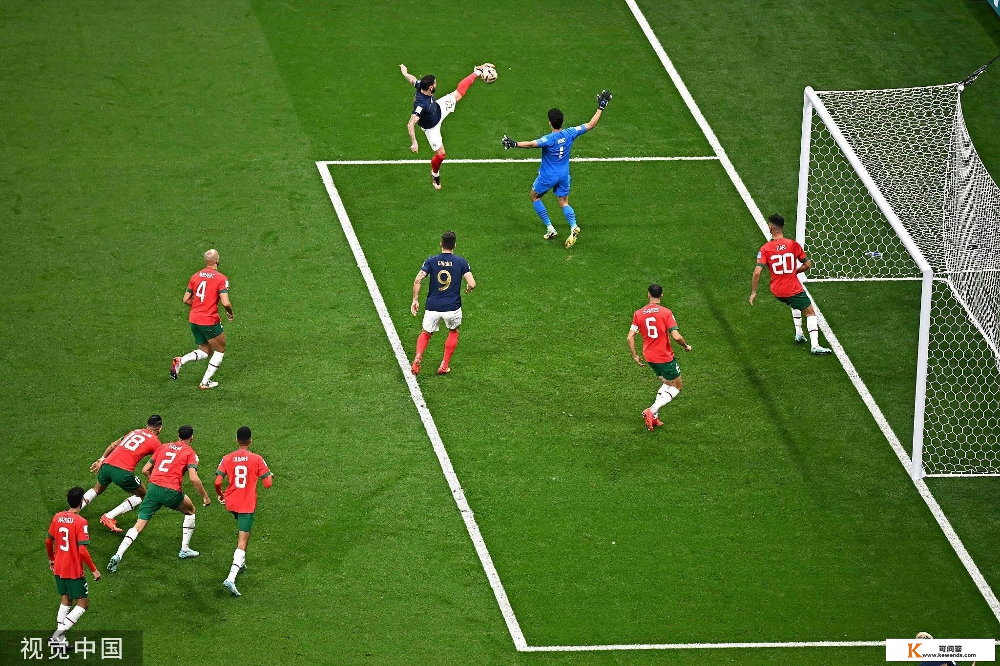 世界杯-特奥凌空斩破门穆阿尼立功 法国2-0摩洛哥进决赛