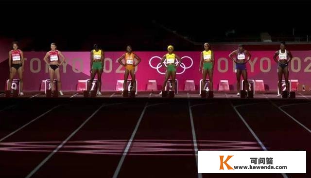 女子100米飞人大战，牙买加选手汤普森获得女子100米冠军
