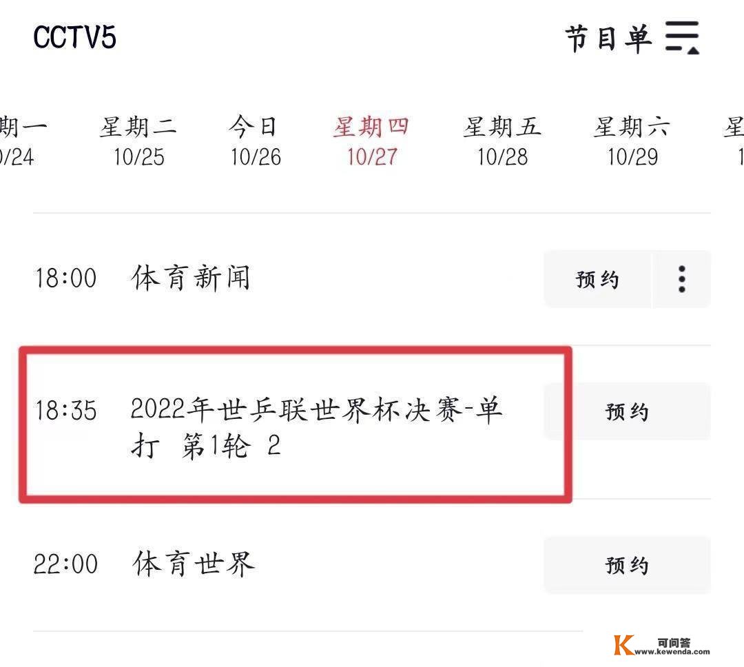 CCTV5曲播，乒乓球世界杯角逐时间公布，8名国乒选手出战，2名选手可能爆冷