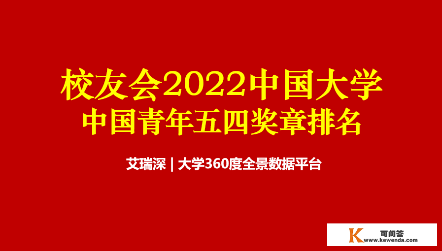 2022中国双非大学中国青年五四奖章排名，中国医科大学等第一