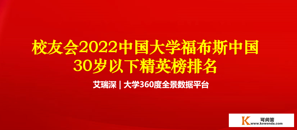 校友会2022中国大学福布斯中国30岁以下精英榜排名，浙江大学前三