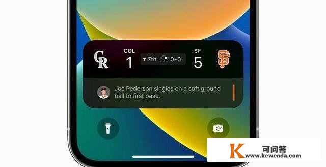 iPhone14Pro撑持在iOS16.1“灵动岛”中供给实时体育比分