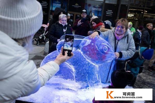 赏冰雕舞龙狮 芬兰多彩活动迎中国新年