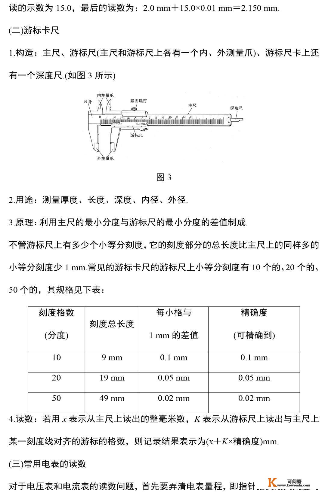 中考物理电学尝试常识和规律整合