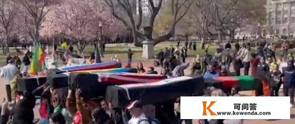 美反战人士白宫外“抬棺抗议” 反对无休行战争