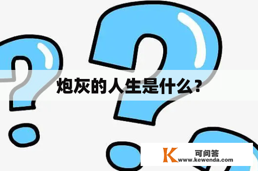 炮灰的人生是什么？