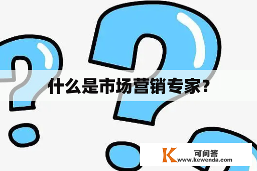 什么是市场营销专家？