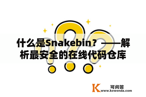 什么是Snakebin？——解析最安全的在线代码仓库