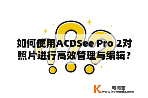 如何使用ACDSee Pro 2对照片进行高效管理与编辑？