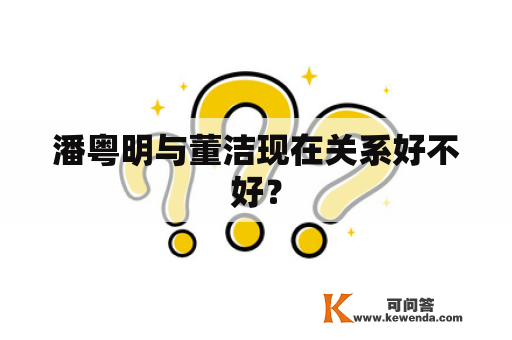 潘粤明与董洁现在关系好不好？