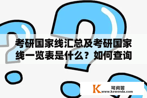 考研国家线汇总及考研国家线一览表是什么？如何查询考研国家线？考研国家线有哪些变化？如何应对考研国家线的变化？