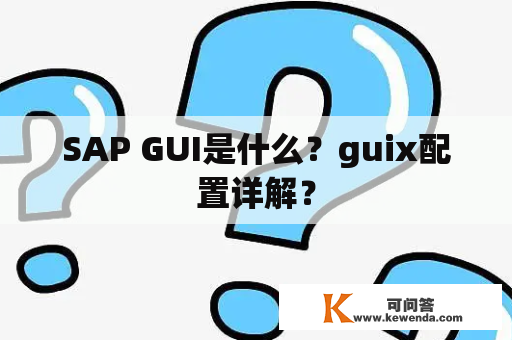 SAP GUI是什么？guix配置详解？