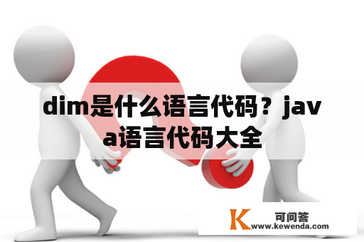 dim是什么语言代码？java语言代码大全