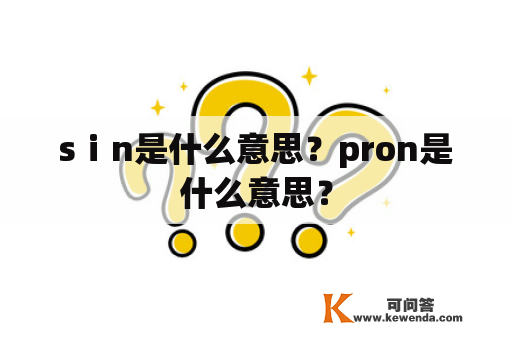 sⅰn是什么意思？pron是什么意思？