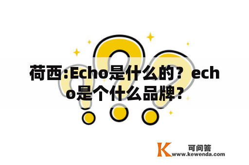 荷西:Echo是什么的？echo是个什么品牌？