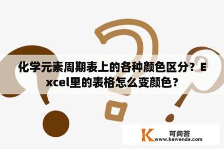 化学元素周期表上的各种颜色区分？Excel里的表格怎么变颜色？