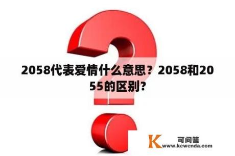 2058代表爱情什么意思？2058和2055的区别？