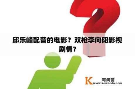 邱乐峰配音的电影？双枪李向阳影视剧情？