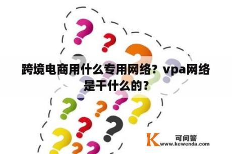 跨境电商用什么专用网络？vpa网络是干什么的？