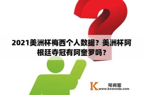 2021美洲杯梅西个人数据？美洲杯阿根廷夺冠有阿奎罗吗？