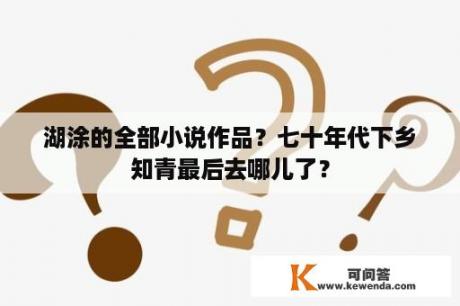 湖涂的全部小说作品？七十年代下乡知青最后去哪儿了？