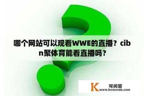 哪个网站可以观看WWE的直播？cibn聚体育能看直播吗？