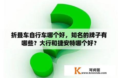 折叠车自行车哪个好，知名的牌子有哪些？大行和捷安特哪个好？