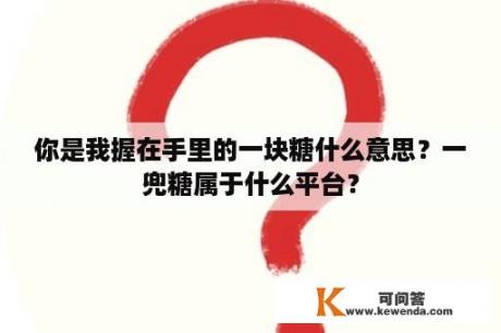 你是我握在手里的一块糖什么意思？一兜糖属于什么平台？