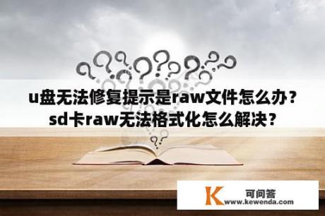 u盘无法修复提示是raw文件怎么办？sd卡raw无法格式化怎么解决？