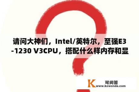 请问大神们，Intel/英特尔，至强E3-1230 V3CPU，搭配什么样内存和显卡，谢谢？刺客信条3配置