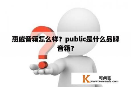 惠威音箱怎么样？public是什么品牌音箱？