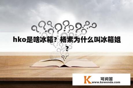 hko是啥冰箱？杨紫为什么叫冰箱姐？