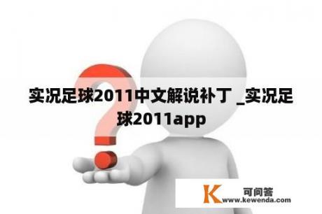 实况足球2011中文解说补丁 _实况足球2011app