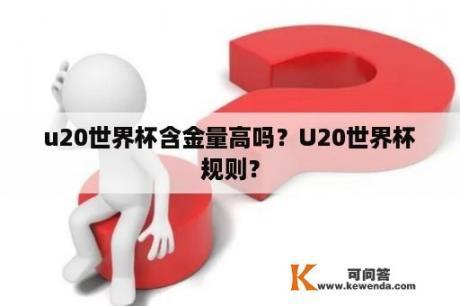 u20世界杯含金量高吗？U20世界杯规则？