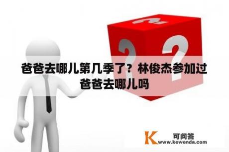 爸爸去哪儿第几季了？林俊杰参加过爸爸去哪儿吗