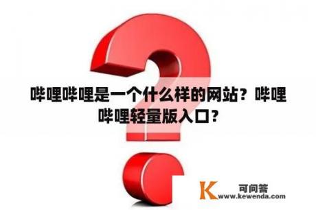 哔哩哔哩是一个什么样的网站？哔哩哔哩轻量版入口？