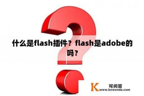 什么是flash插件？flash是adobe的吗？