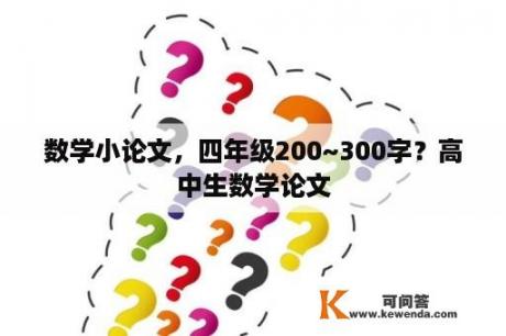 数学小论文，四年级200~300字？高中生数学论文