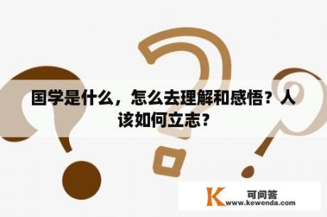 国学是什么，怎么去理解和感悟？人该如何立志？