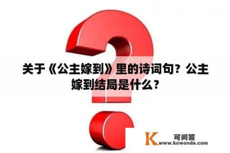 关于《公主嫁到》里的诗词句？公主嫁到结局是什么？