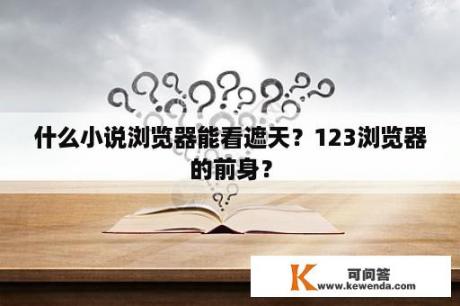 什么小说浏览器能看遮天？123浏览器的前身？