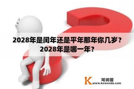 2028年是闰年还是平年那年你几岁？2028年是哪一年？