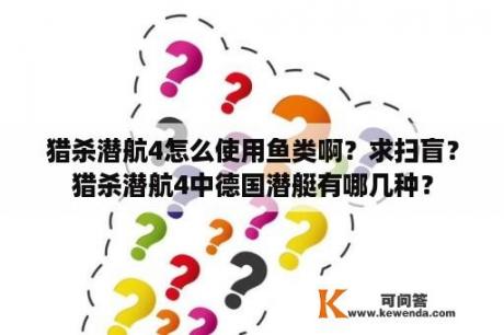 猎杀潜航4怎么使用鱼类啊？求扫盲？猎杀潜航4中德国潜艇有哪几种？