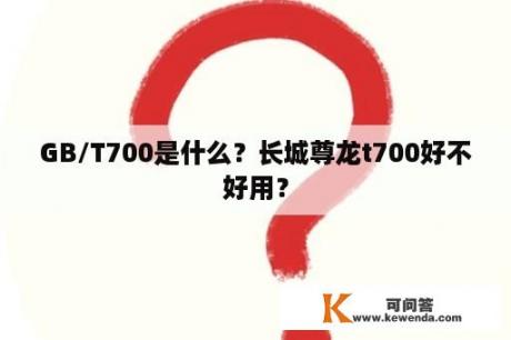 GB/T700是什么？长城尊龙t700好不好用？