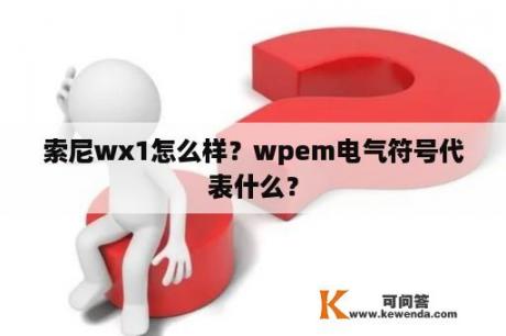 索尼wx1怎么样？wpem电气符号代表什么？