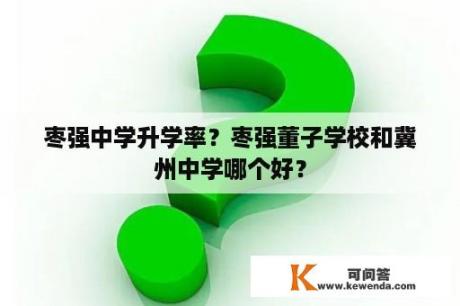 枣强中学升学率？枣强董子学校和冀州中学哪个好？