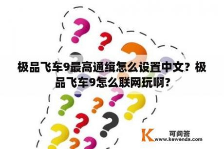 极品飞车9最高通缉怎么设置中文？极品飞车9怎么联网玩啊？