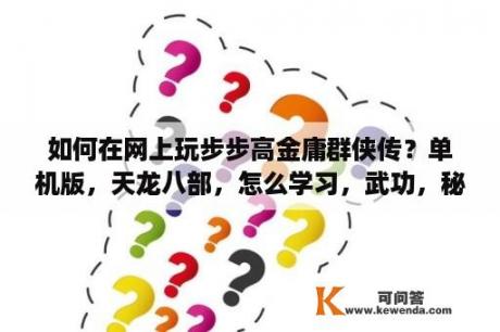 如何在网上玩步步高金庸群侠传？单机版，天龙八部，怎么学习，武功，秘籍？