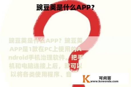 豌豆荚是什么APP？